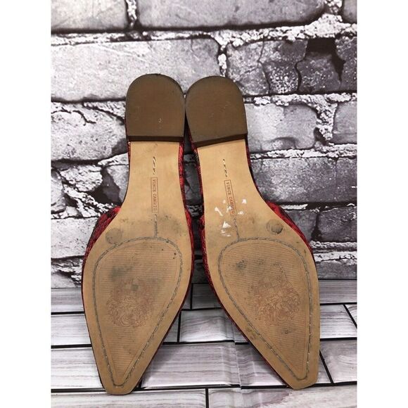 Vince Camuto Felinial Red Leather Snake Print Mule Flats Shoes Women 6M US/36.5 - Picture 12 of 16